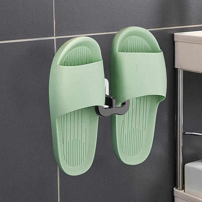 (9x7cm) Hausschuh Wand Aufbewahrung Schuh Aufhänger Finken Organizer Pantoffel Klebe Halterung - Weiss