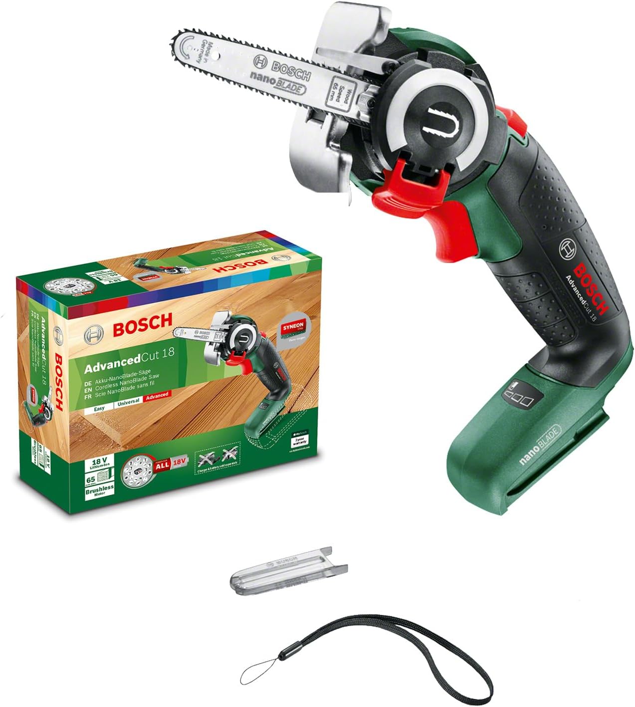 Bosch Akku Säge AdvancedCut 18 (ohne Akku, 18 Volt System, mit NanoBlade Technologie, im Karton)