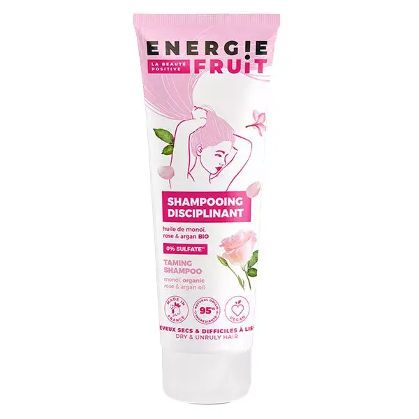 Shampoo Energie Fruit para Cabelos Secos e Rebeldes com Rosa Monoi e Óleo de Argan Orgânico 250ml