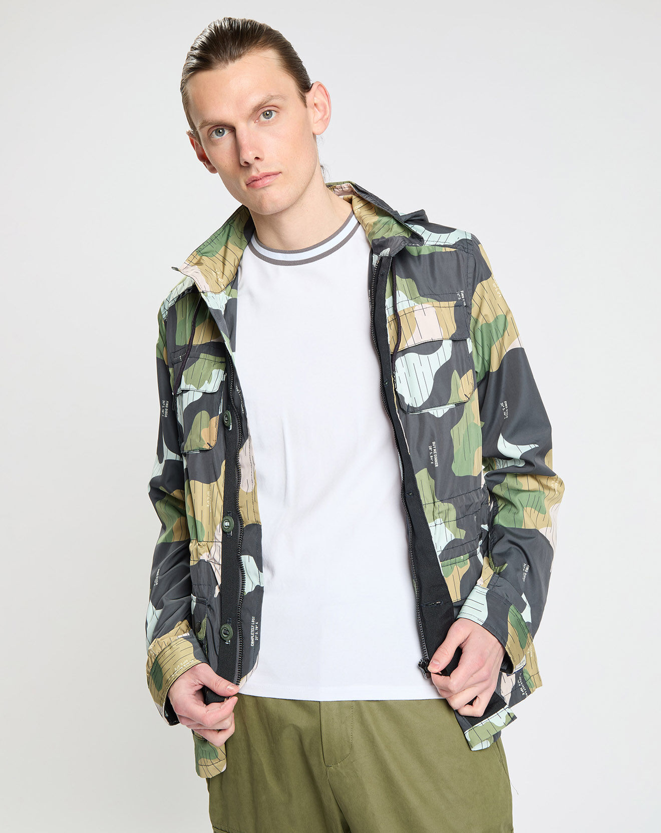 Scotch & Soda Blouson en nylon camouflage marine/multicolore