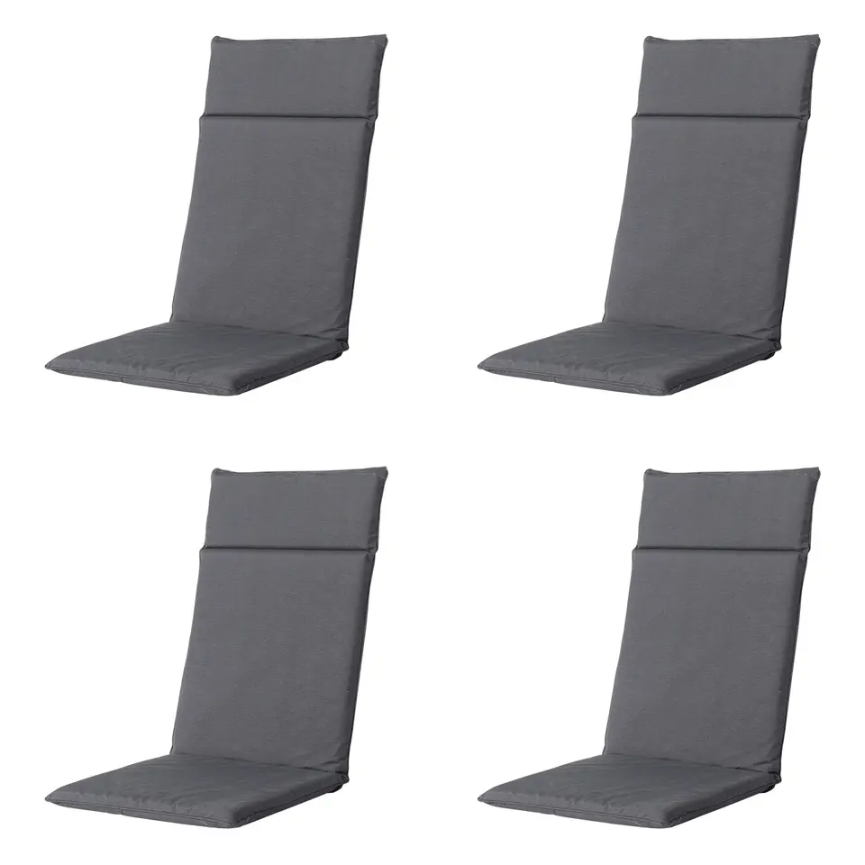 Madison - Tuinstoelkussen Hoge Rug Panama grey - Ca. 120x50 cm - Set van 4