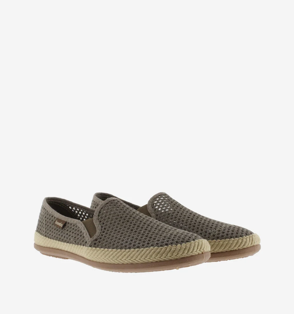 ANDRÉ CAMPING ÉLASTIQUES MESH Baskets sans lacet pour homme TAUPE