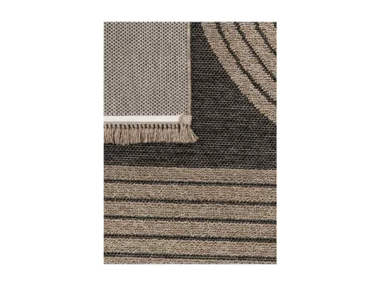 Tapis extérieur effet jute arc - CASSIS 93 Gris anthracite 160*230