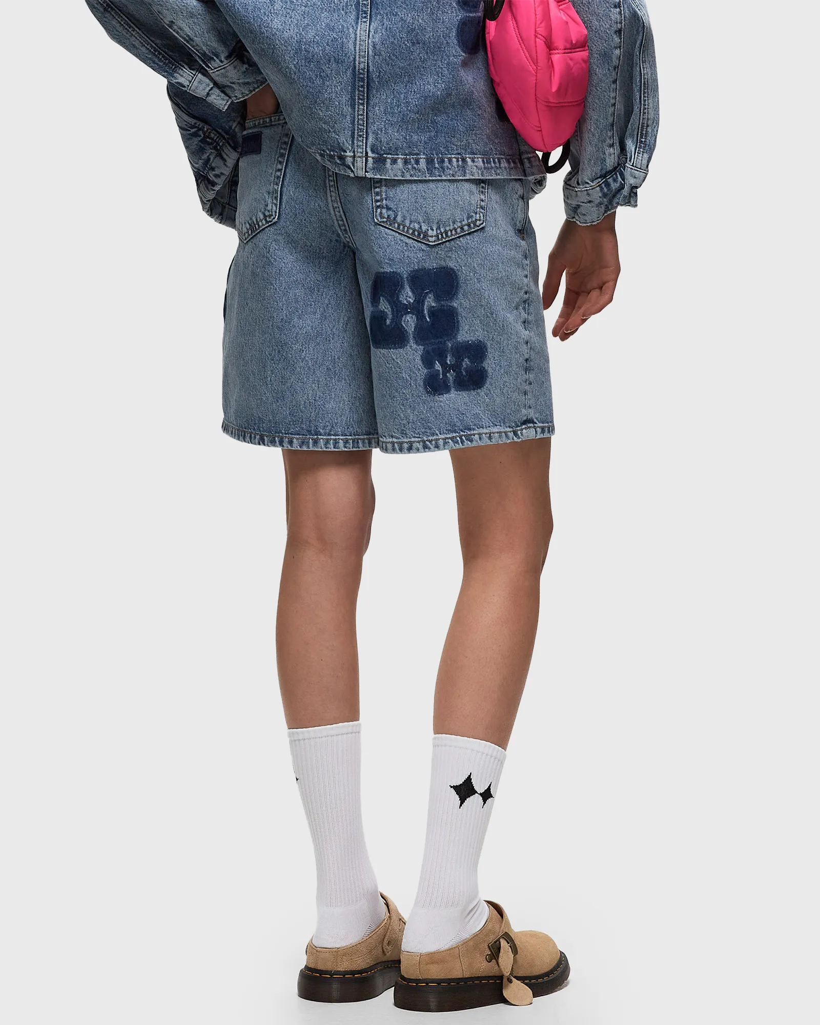 Ganni Patch Denim Shorts