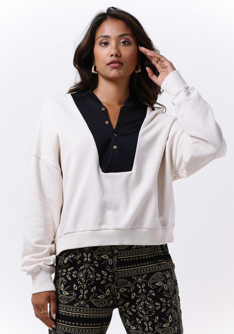 10DAYS beige 10days trui buttoned bib sweater
