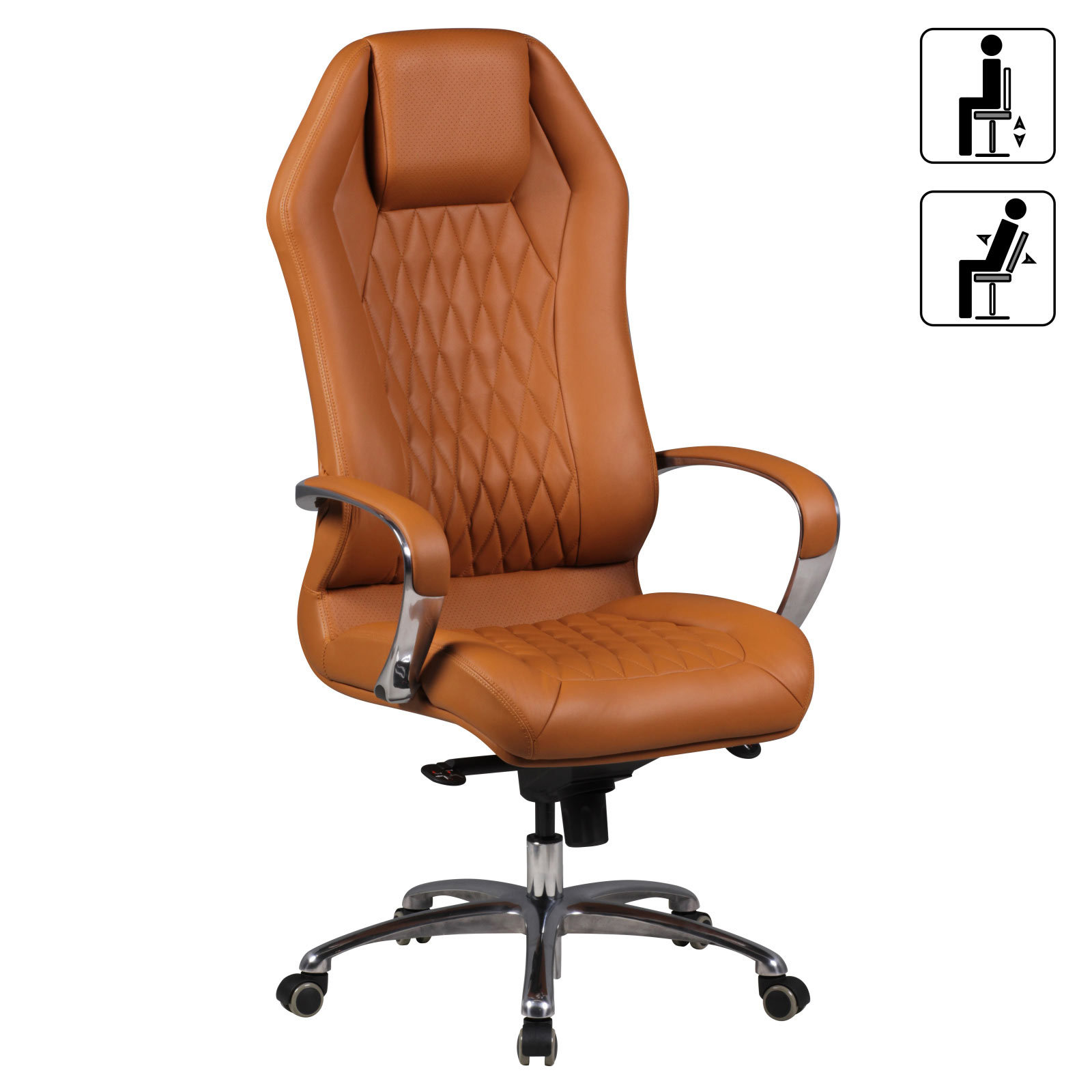 Bürostuhl - caramel - 3-Punkt-Multiblockwippmechanik