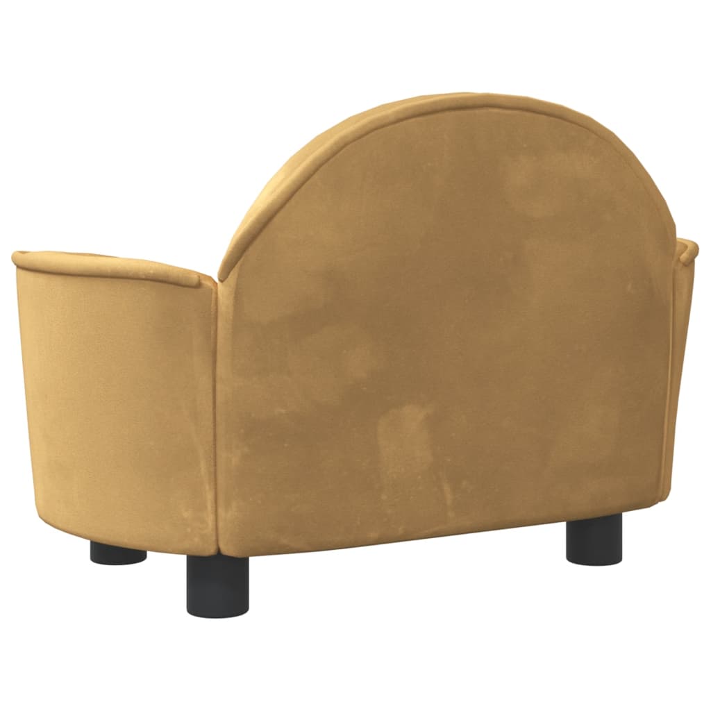 Cama para cães vidaXL em veludo marrom, 66x40x45 cm