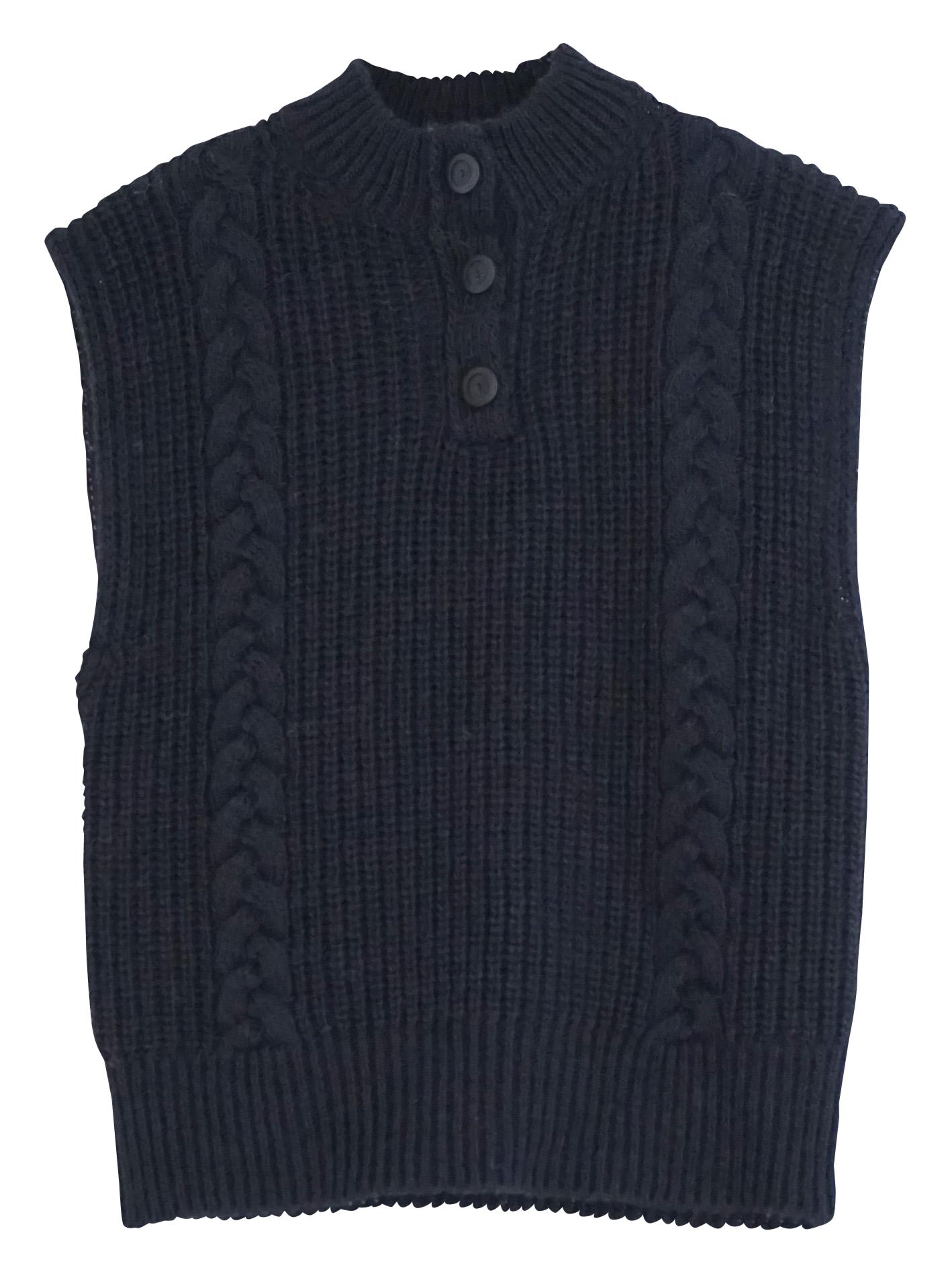Gilet droit en maille | Bleu