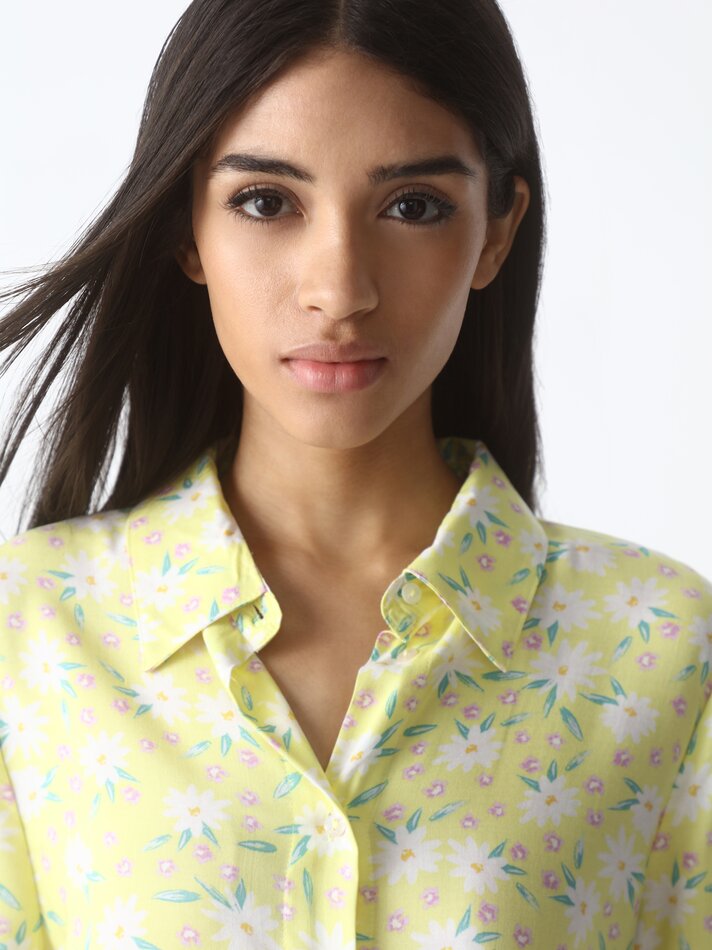 Vestido camisa fluido - Amarelo