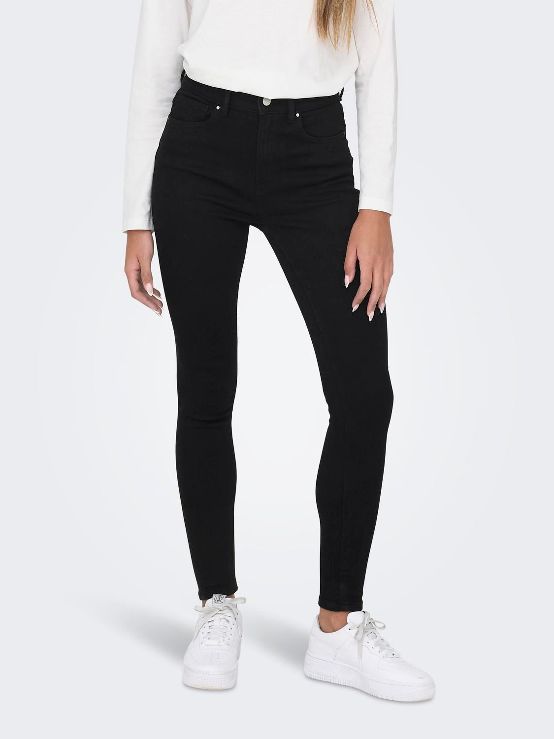 ONLMILA Hohe Taille Skinny Fit Jeans Black