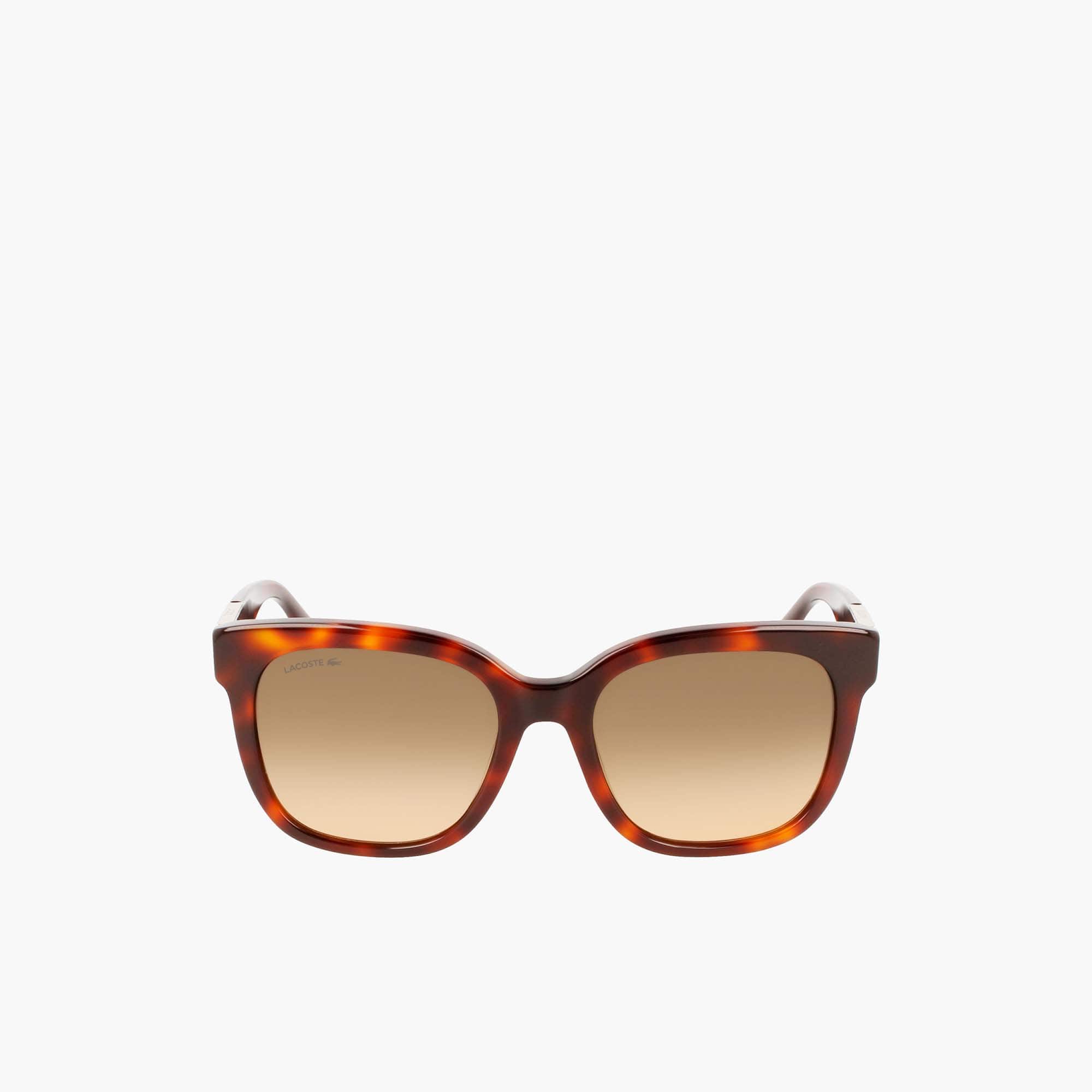 Lunettes de soleil Femme rectangulaires Croco Skin en acétate Lunettes de soleil - Marron - Lacoste - Femme