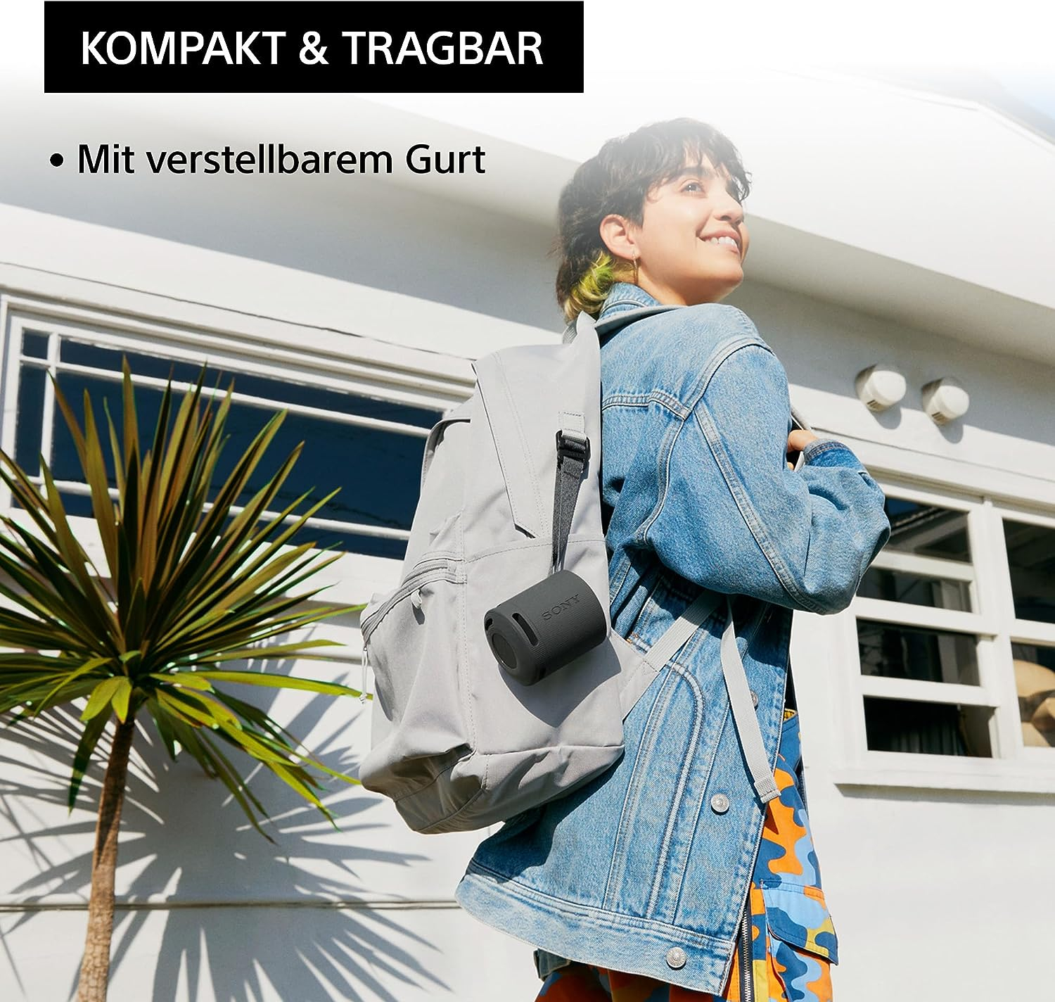Bluetooth Lautsprecher SRS-XB100 Wireless Speaker IP67 mit Trageschlaufe (SRSXB100B.CE7) - Schwarz