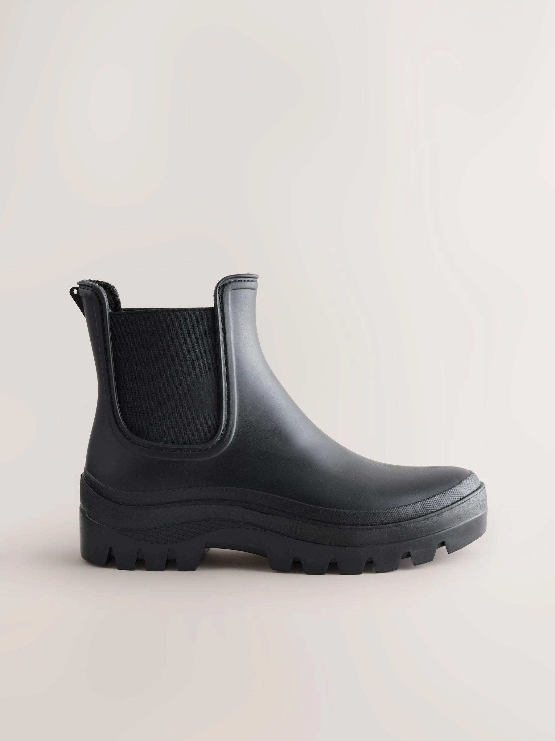 Zwart - Faux Fur Lined Chelsea Ankle Wellies