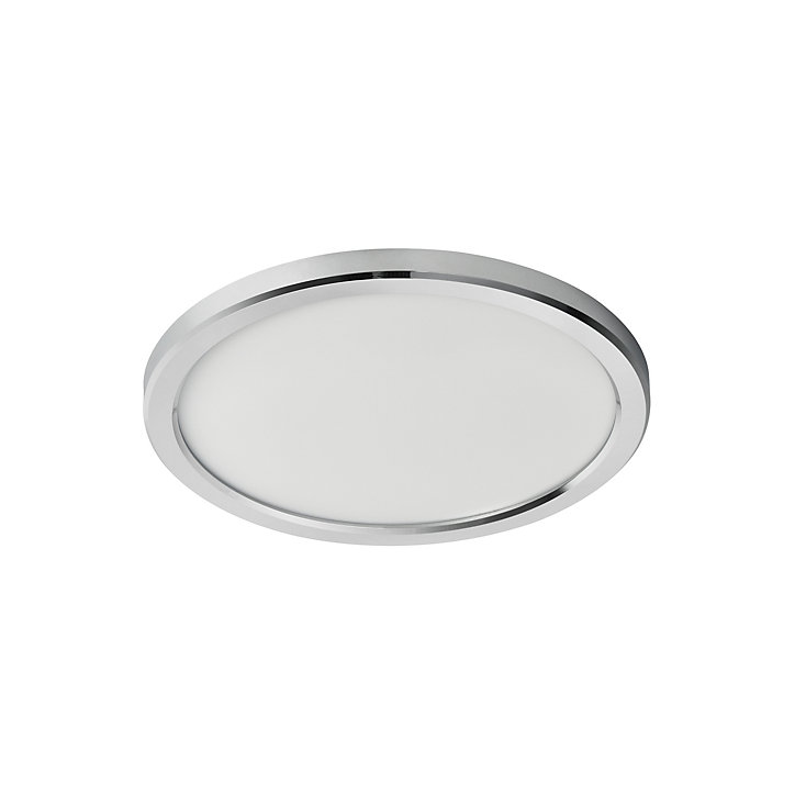 Plafonnier LED intégrée blanc neutre Thornaby GoodHome 1700lm 14.5W IP44 ⌀30cm plastique chrome