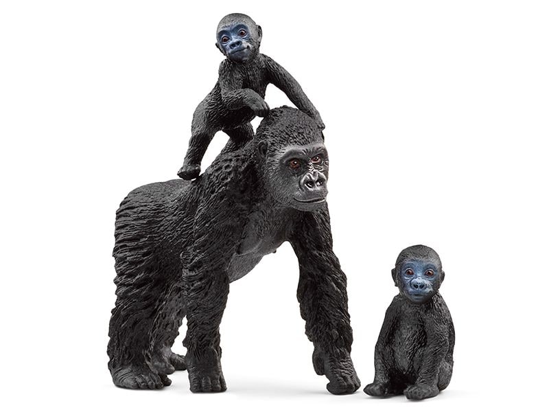Schleich Spielfigurenset Wild Life Flachland Gorilla Famili Spielzeug-Tierfiguren