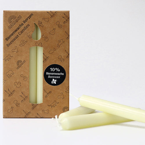 Grimm's 10% bijenwaskaarsjes crème - 12st