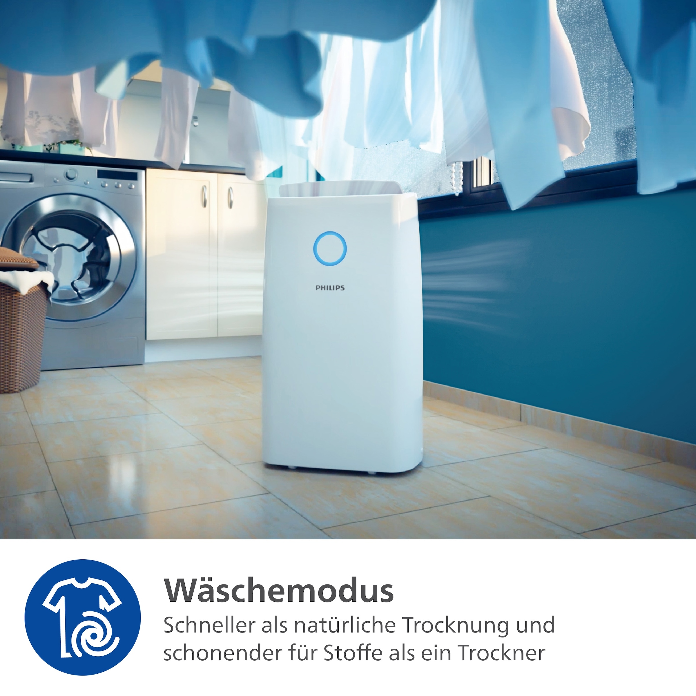 Philips Luftentfeuchter »DE3306/11 3000 Series, mit Wäschetrockner-Modus« für 150 m³ Räume Entfeuchtung 34,3 l/Tag Tank 4 l 360-Grad-Mobilität u. Aromatherapie-Zusatzoption