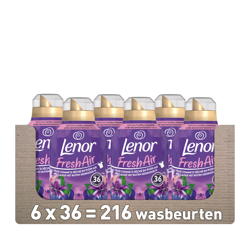 6x Lenor Wasverzachter Fresh Air Maneschijn 36 Wasbeurten504 ml