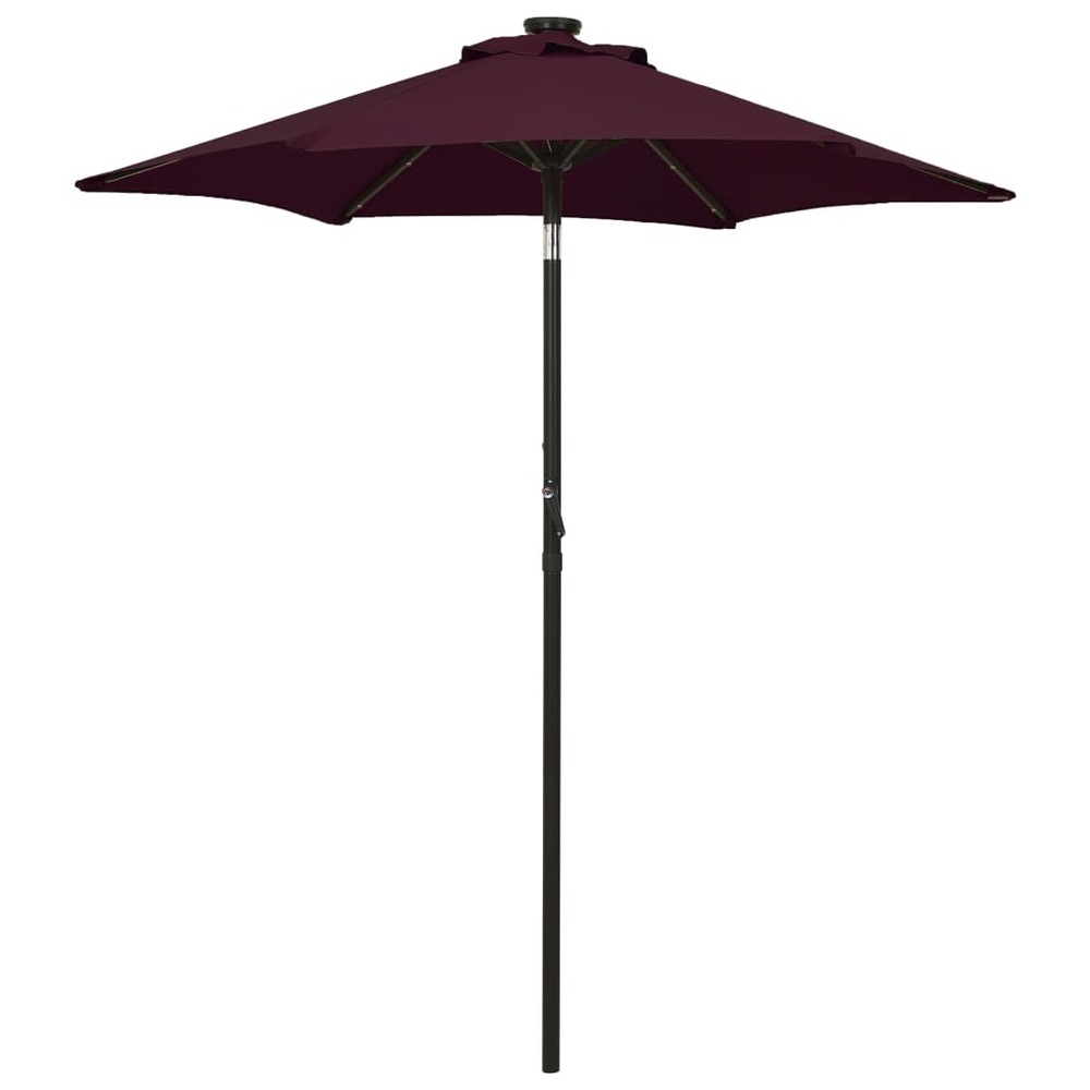 Parasol avec lumières led 200 x 211 cm aluminium rouge bordeaux