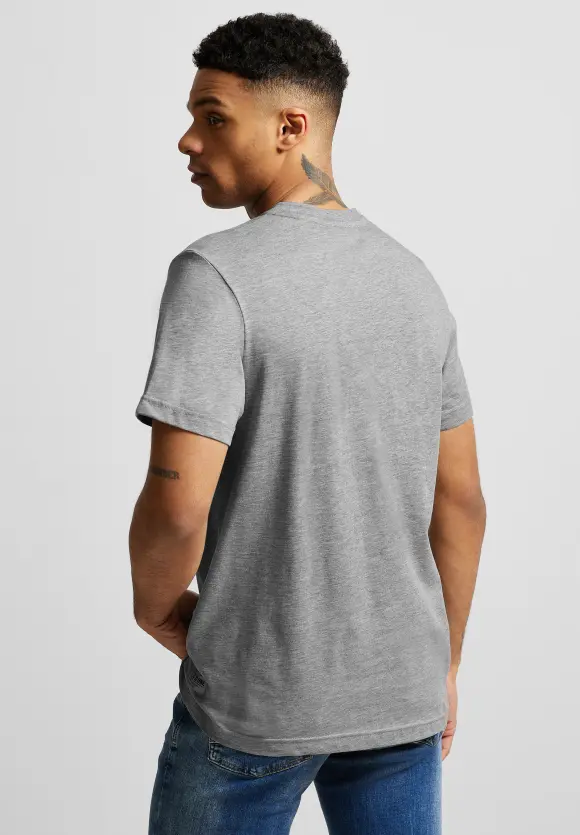 T-Shirt in Melange Optik - silver grey melange