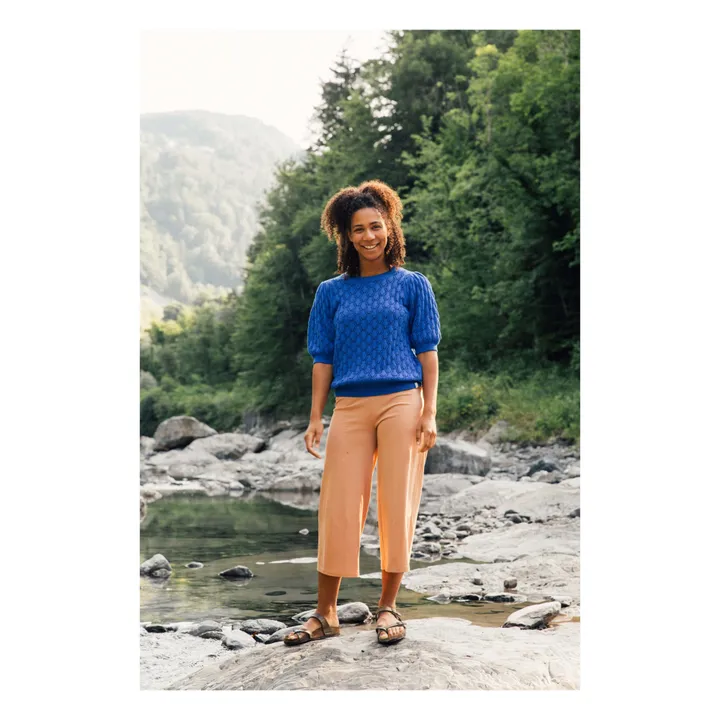 Matona Pull Ajouré Coton Bio | Bleu roi