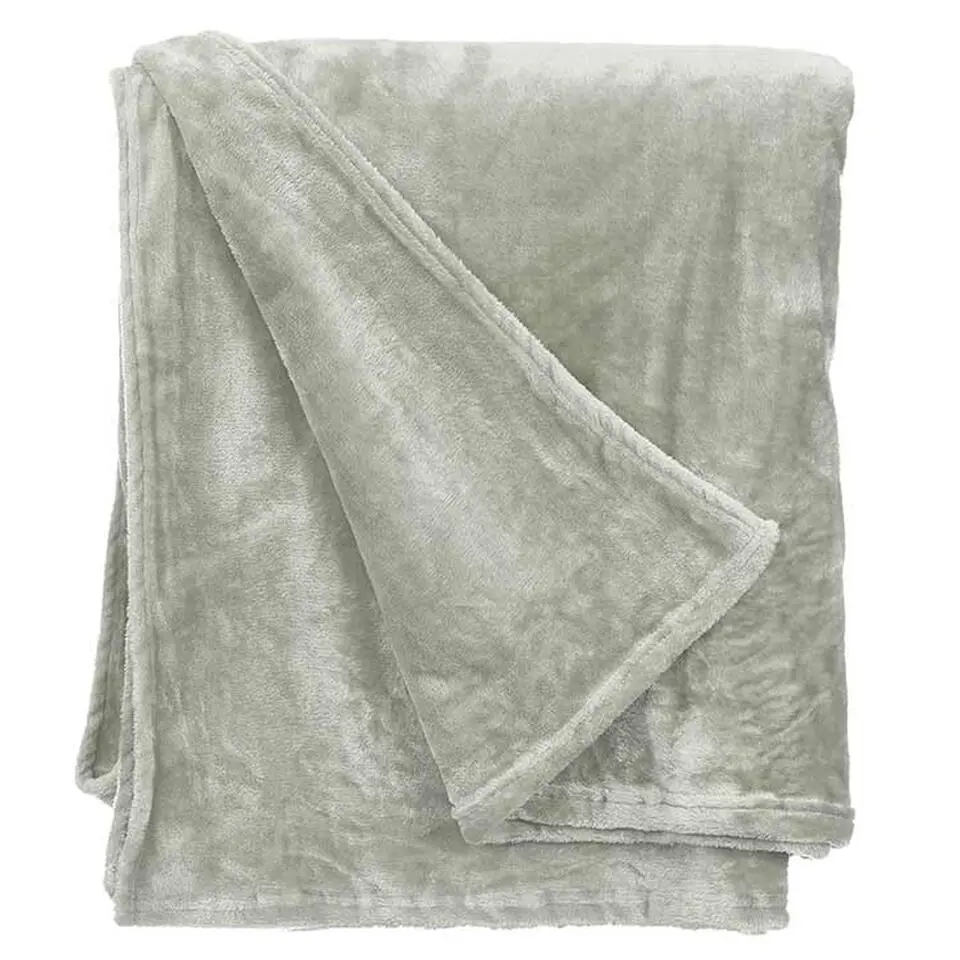 Giftdecor Fleece deken/plaid - groen - polyester - 130 x 160 cm