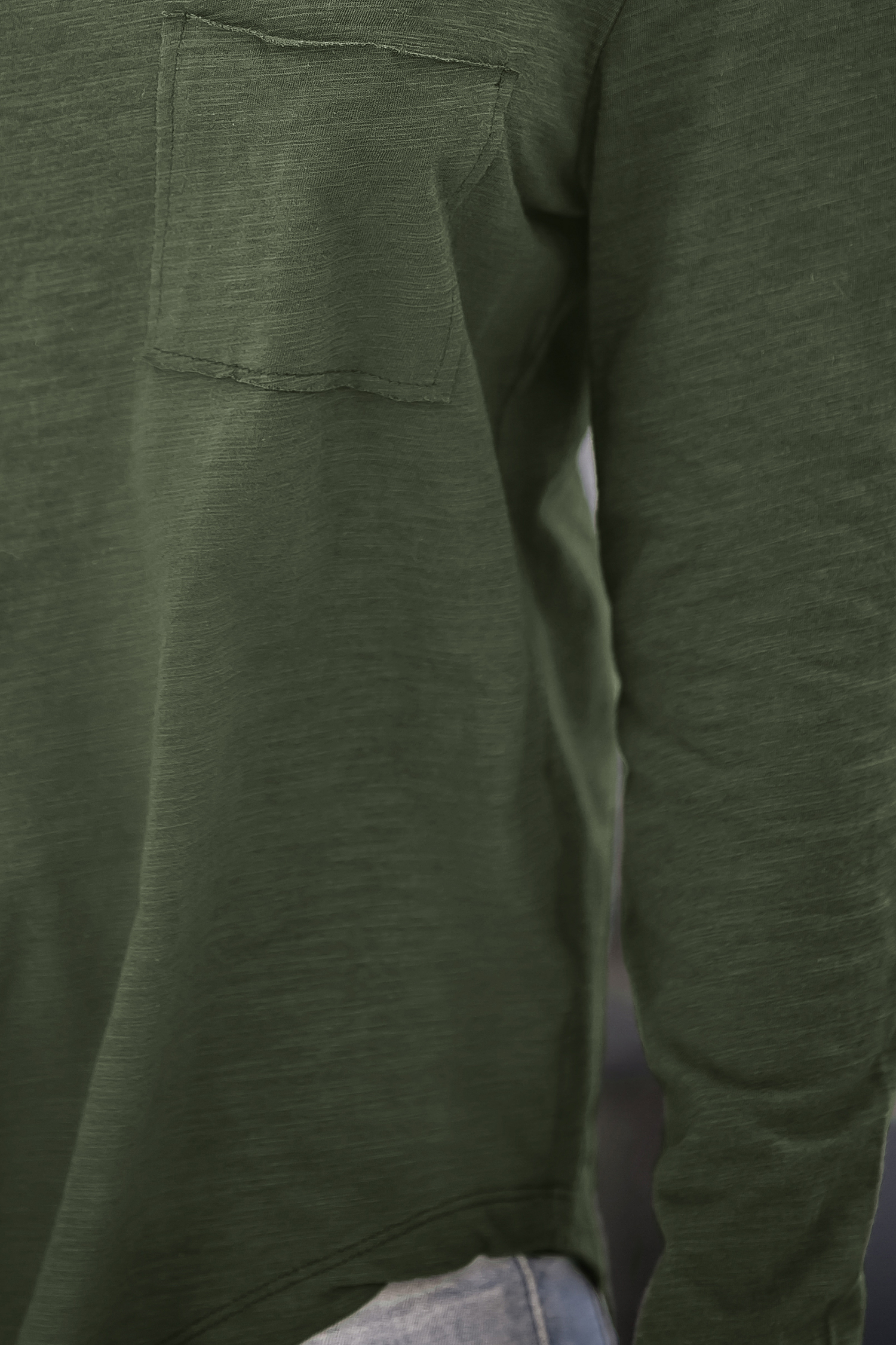 T-shirt en tricot flammé et pur coton vert