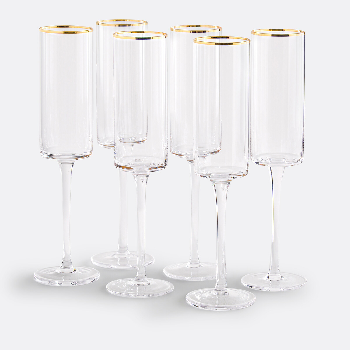 LA REDOUTE INTERIEURS<br>Conjunto de 6 taças de champanhe, Coblice