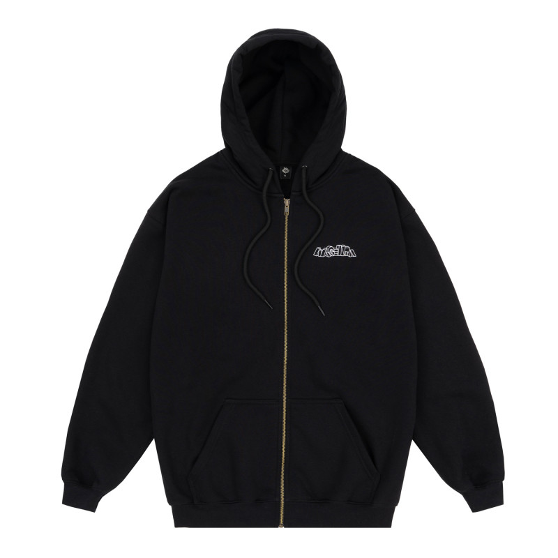 Sweat à capuche zippé Brutalista - Noir