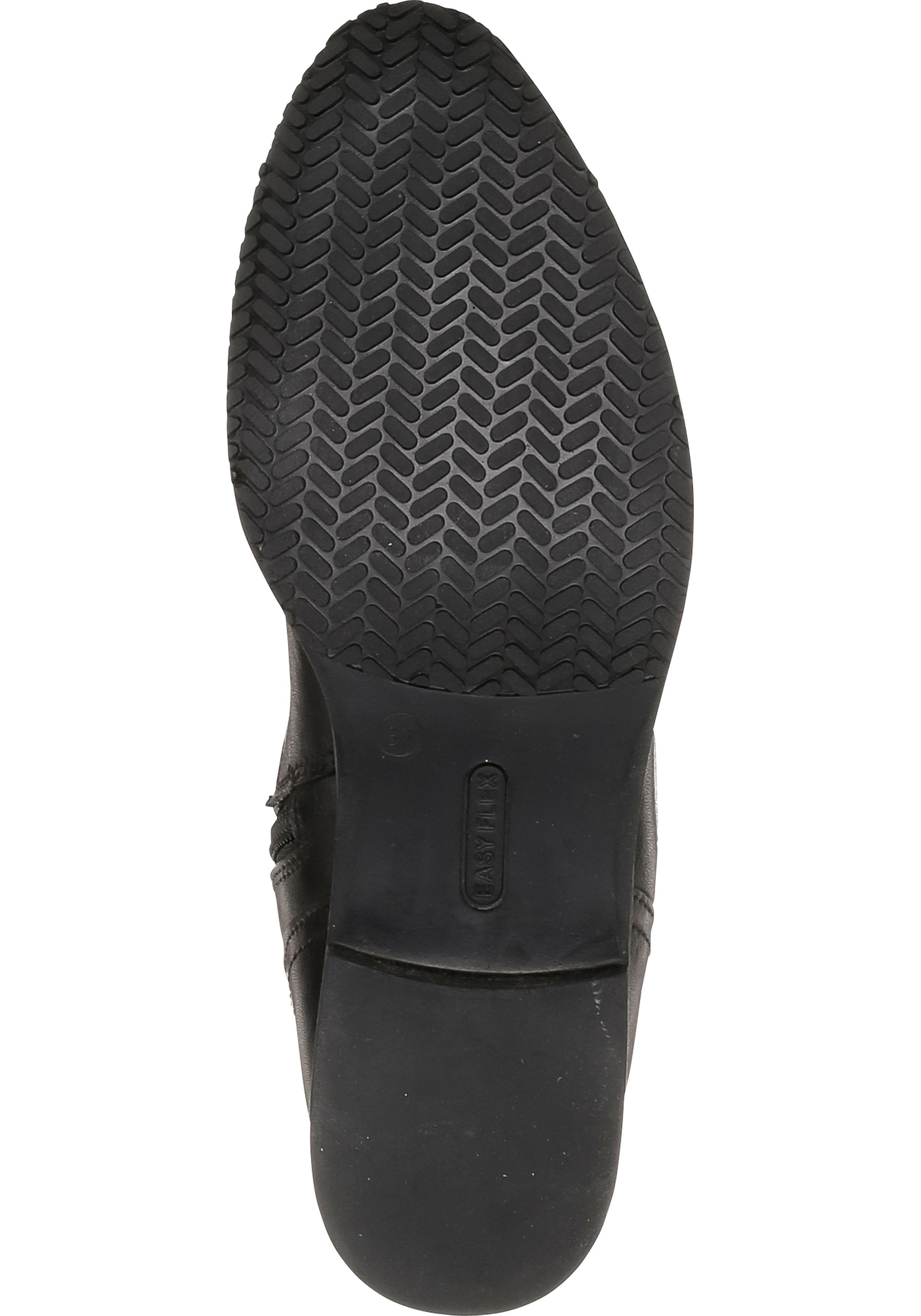 Weitschaftstiefel aus Leder mit drei Zierschnallen