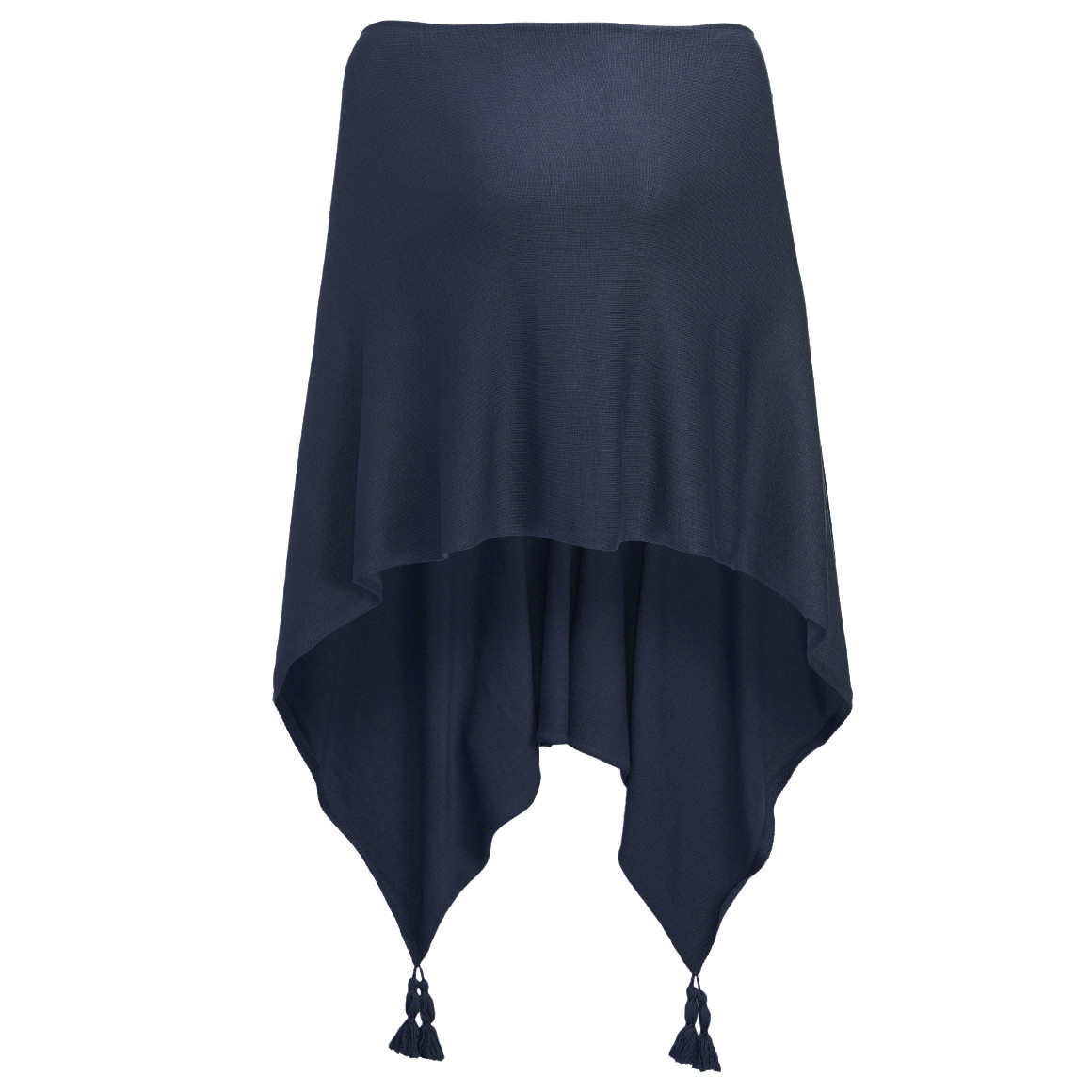 Gina Benotti Damen Poncho mit Tasseln dunkelblau