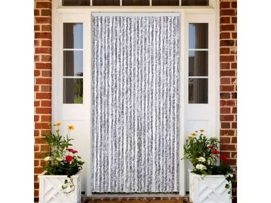 Moustiquaire Blanc et gris 100x220 cm Chenille