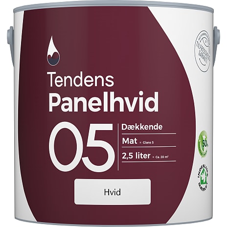 Tendens dækkende 2,5 liter - panelhvid