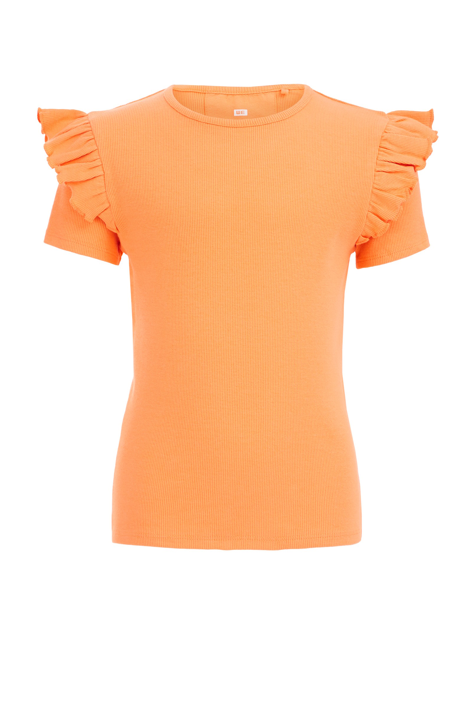 Meisjes T-shirt met ruches WE Fashion Oranje