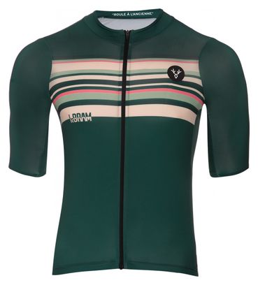 Maillot Manches Courtes LeBram Arpettaz Vert Coupe Ajustée