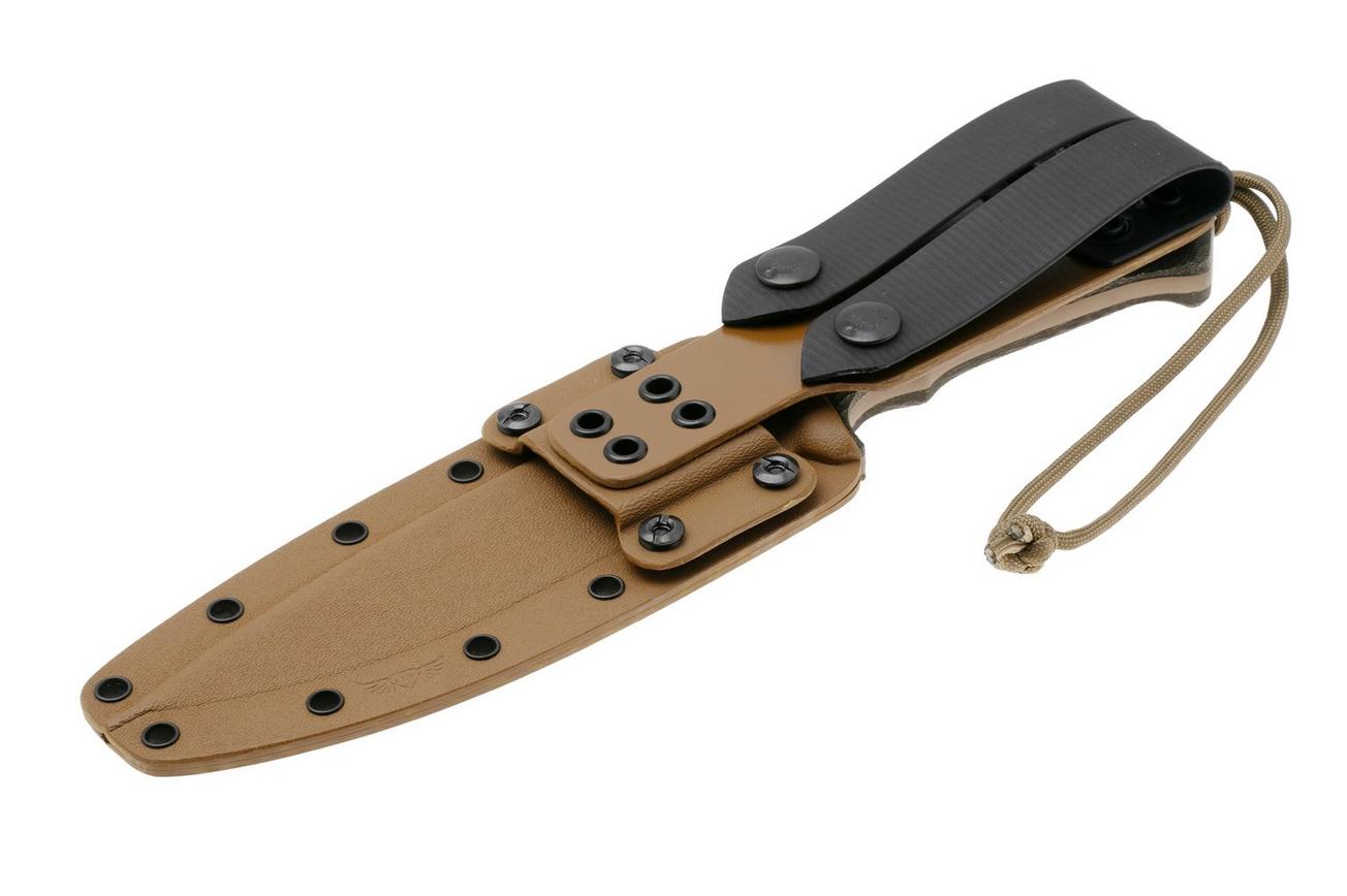 Spartan Blades Harsey Difensa SB19DEGRKYTN Flat Dark Earth, Green Micarta, survivalmes, kydex schede