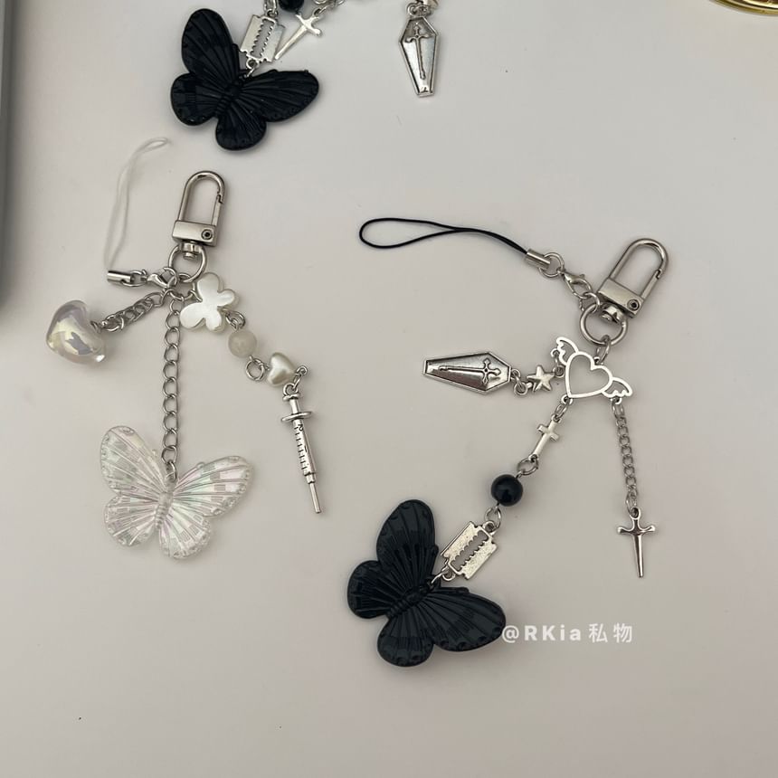 Minbrogy - Vlinder telefoonhanger / tashanger sleutelhanger