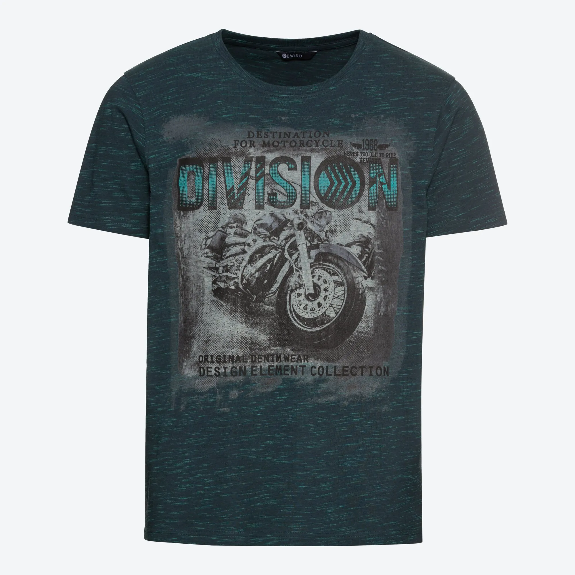 Herren-T-Shirt mit Motorrad-Frontaufdruck