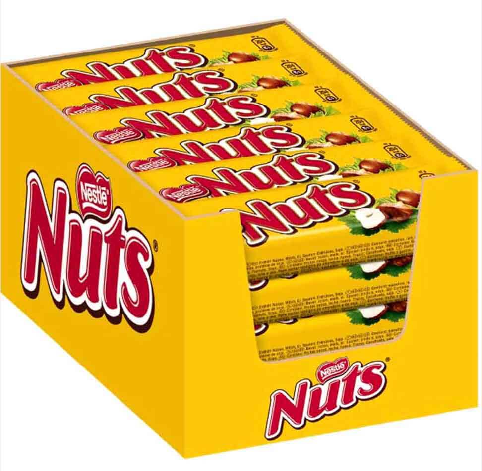 Nestle NUTS 24x 42g=1008g Thekendisplay MHD:30.7.25