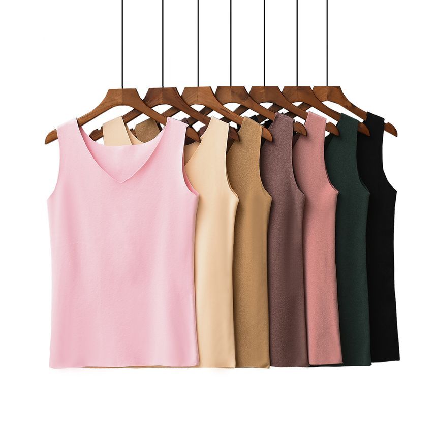 Featherbright - V-hals effen thermisch tanktopje