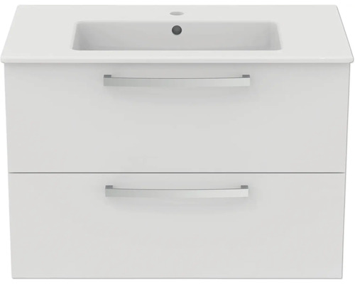 Badkamermeubelset Ideal Standard Eurovit Plus wastafelmeubel BxHxD 81,5 x 56,5 x 45 cm Frontkleur wit hoogglans wit Badkamermeubelset 2-delig met wastafel keramiek wit K2978WG