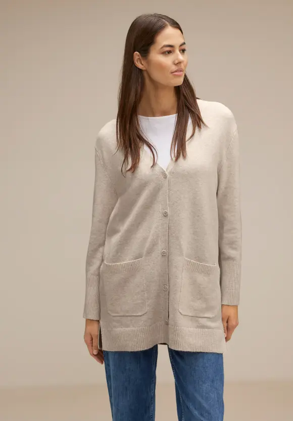 Long Cardigan - whisper cream melange