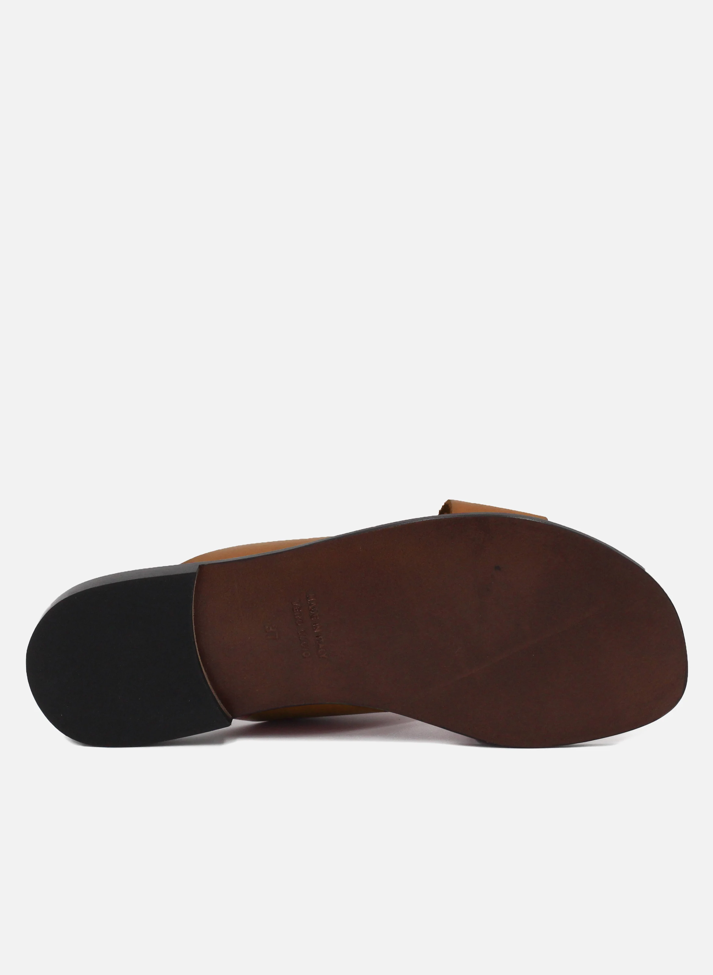 Mules plates cuir lisse | Marron