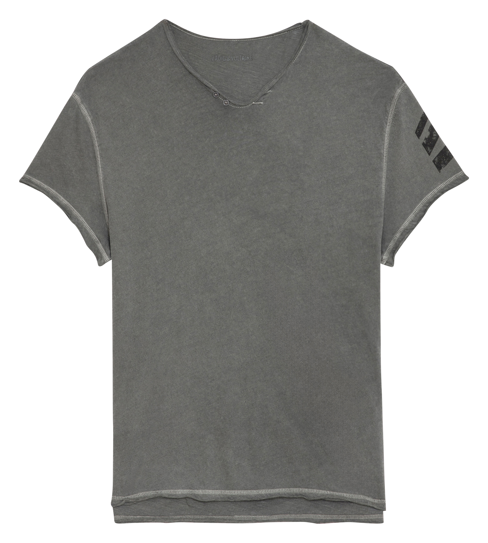 MONASTI - Tee-shirt col tunisien en coton | Gris