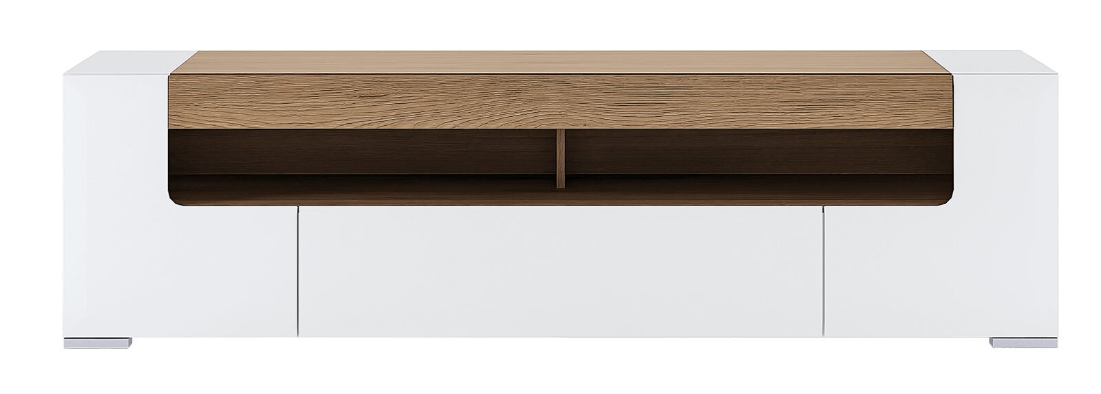 Lowboard TORONTO 190 x 52,5 cm Eiche weiß/ braun