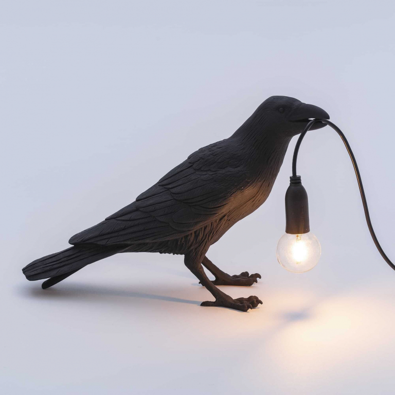 Seletti Bird Waiting tafellamp buiten wit