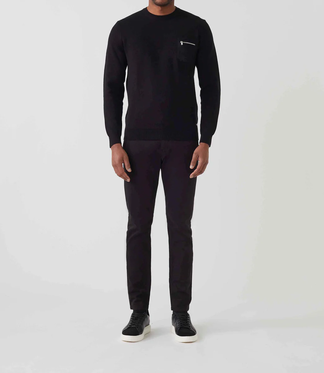 Pull col rond noir 