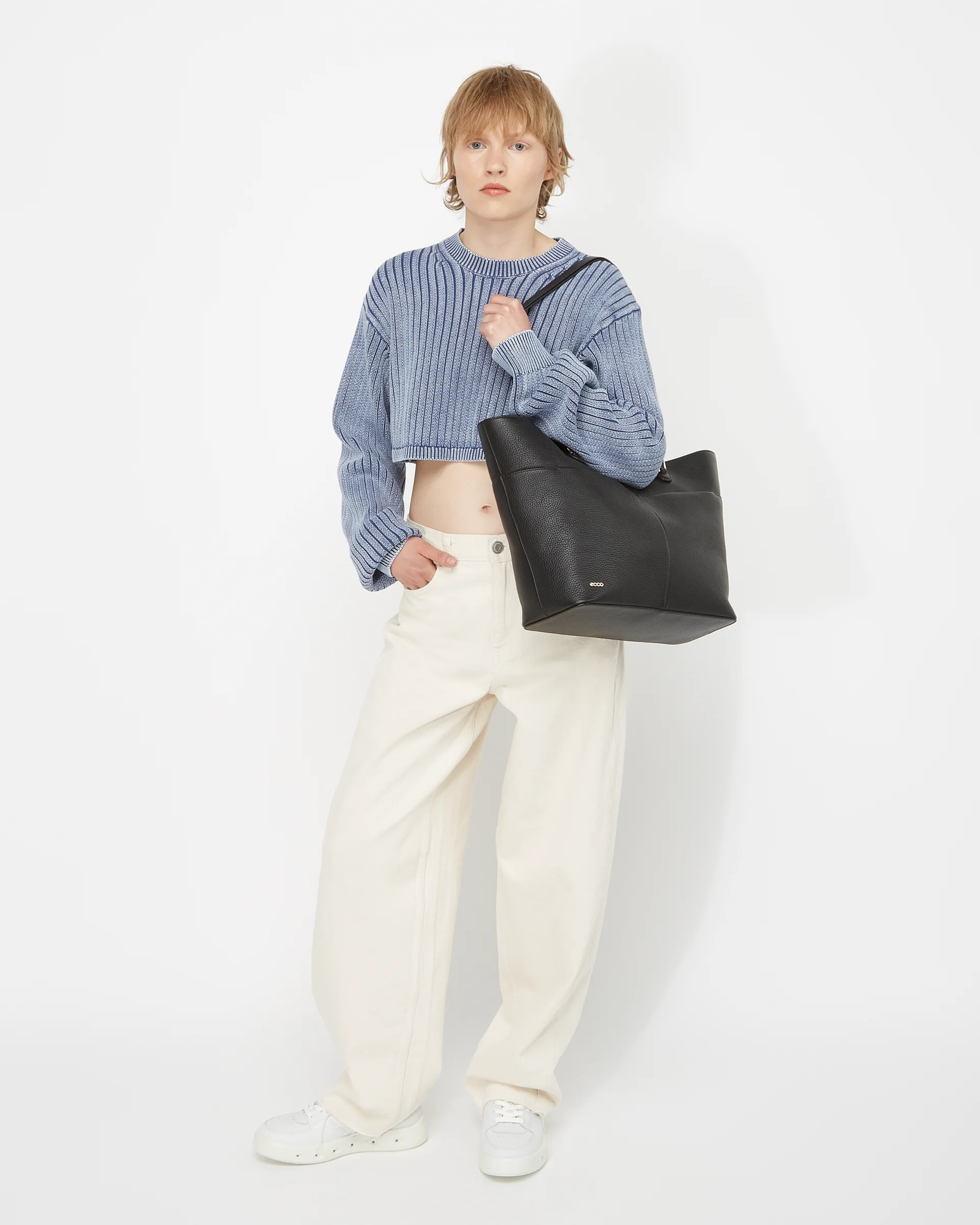 ECCO Tote Shopper aus Leder Schwarz 28X44X14,5 cm