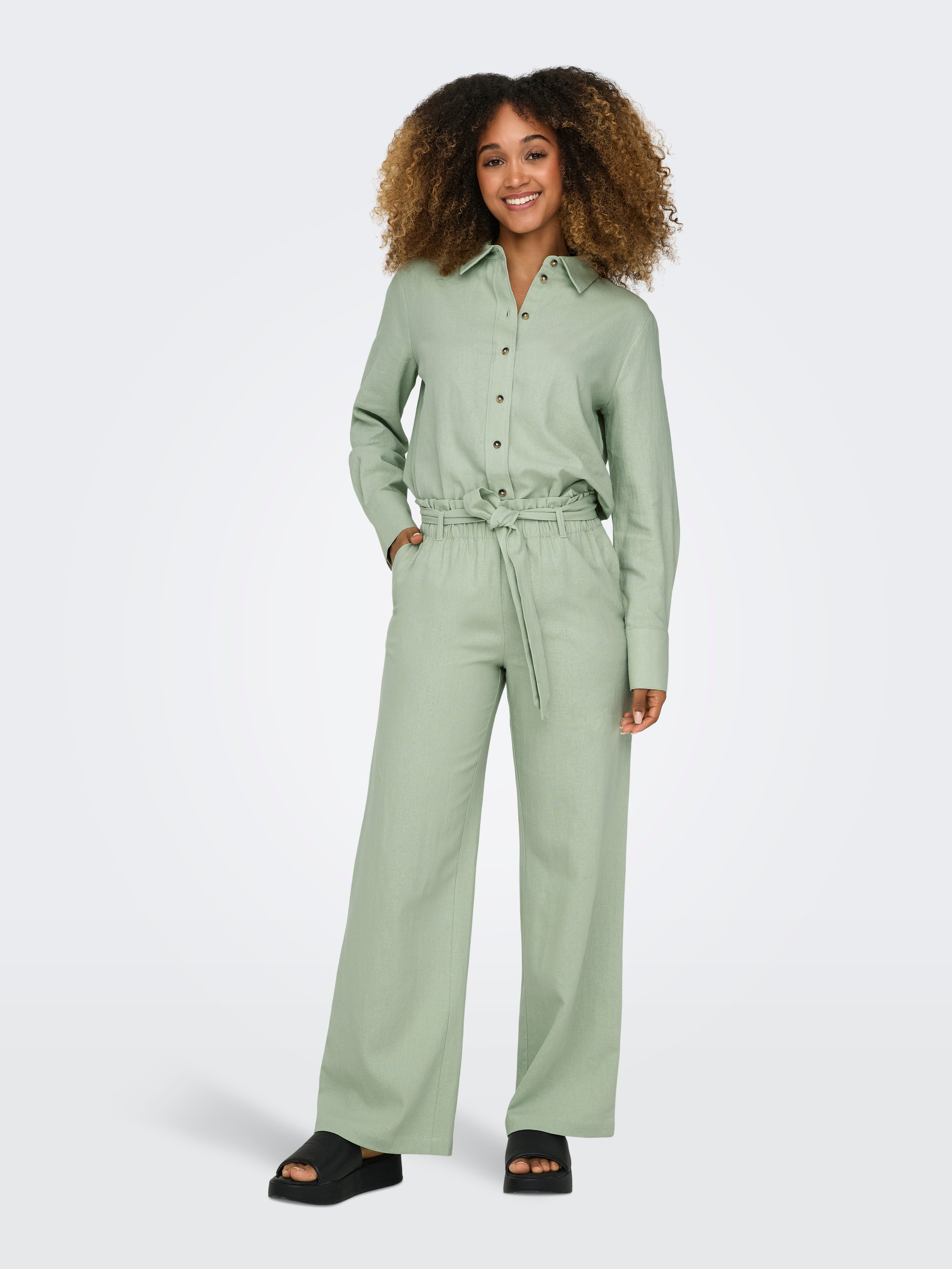 JDYSAY Mittlere Taille Locker geschnitten Hose Desert Sage