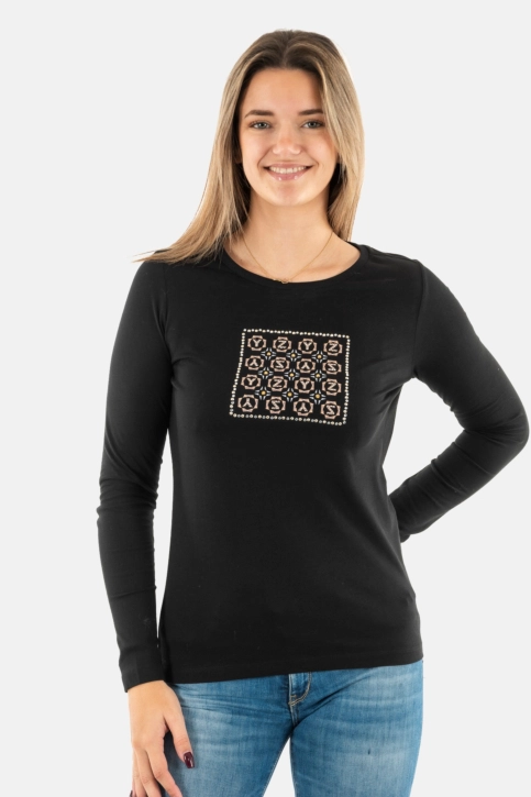 Tee shirt manches longues yes zee t021 s102 0801 nero